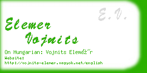 elemer vojnits business card